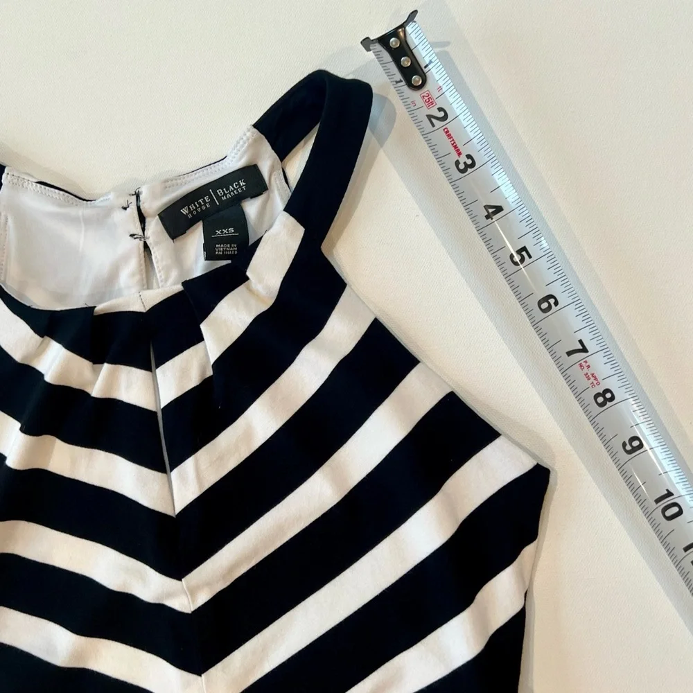 White House Black Market Striped Maxi Dress XXS Stretchy - Picture 6 of 11
